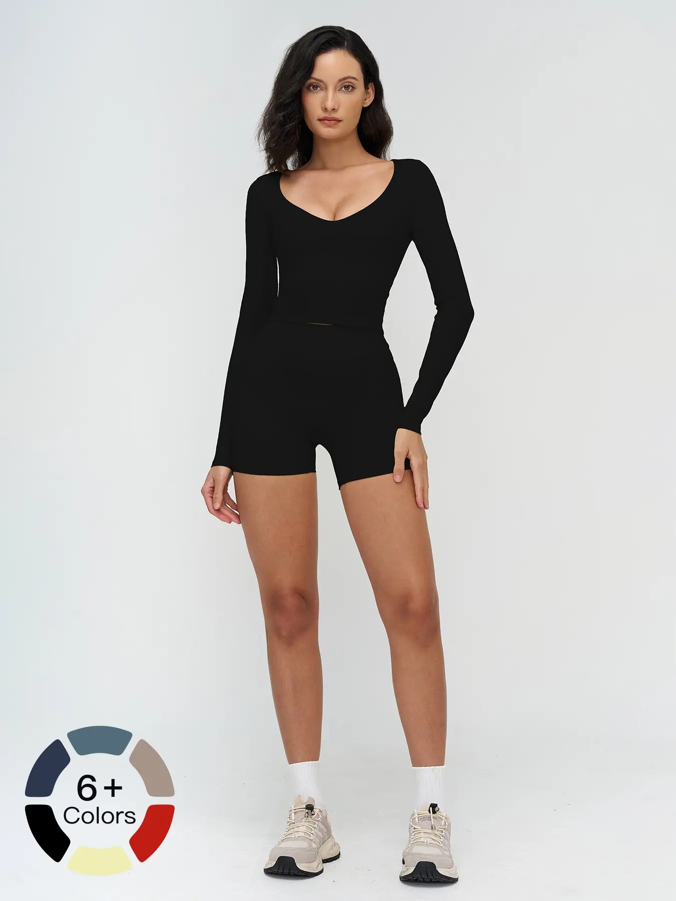 Elevate Your Workout with Our Women’s Long Sleeve Yoga Set – Sporty Tight-Fitting Design for All Seasons, Perfect for Running and Outdoor Activities
